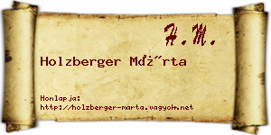 Holzberger Márta névjegykártya